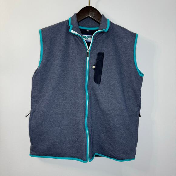 Wears Woody Men's Full Zip Vest Pockets Preppy Performance Coastal Size XL - Picture 9 of 13